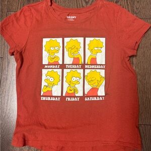 Old Navy Red Girls' Lisa Simpson Weekday Graphic Tee size L